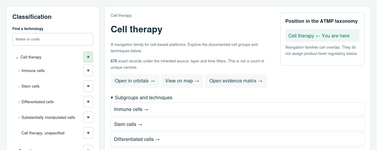 Preview of the Classification interface